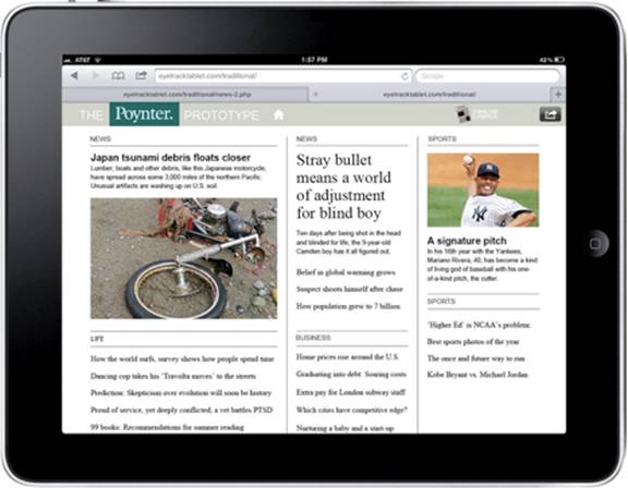 traditional tablet newspaper design