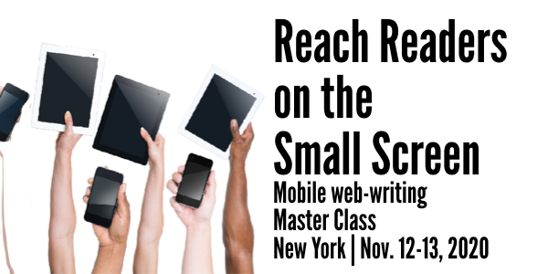 Web-writing workshop on Nov. 12-13, 2020 in New York Web-writing workshop on Nov. 12-13, 2020 in New York