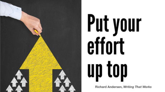 Put your effort up top