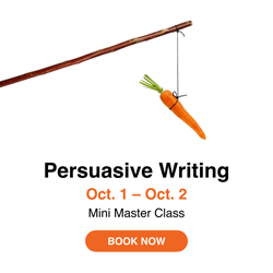 Persuasive-writing workshop, a mini master class on Oct. 1-2