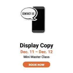 Display copy-writing workshop, a mini master class on Dec. 11-12