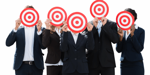<strong>Reader first</strong> Top companies 60% more likely to focus on reader needs, twice as likely to engage readers emotionally. <a href="https://www.shutterstock.com/es/image-photo/businesspeople-holding-target-against-their-faces-1011274288" target="_blank" rel="noopener noreferrer"><em>Image by Andrey_Popov</em></a>